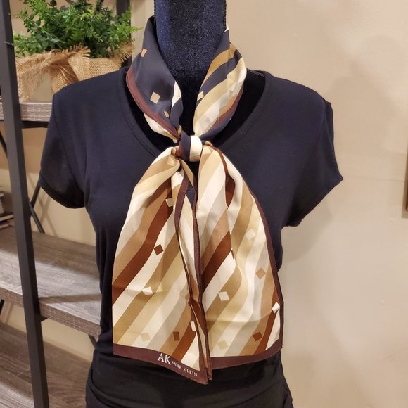 Anne Klein Striped Silk Scarf - Picture 1 of 6